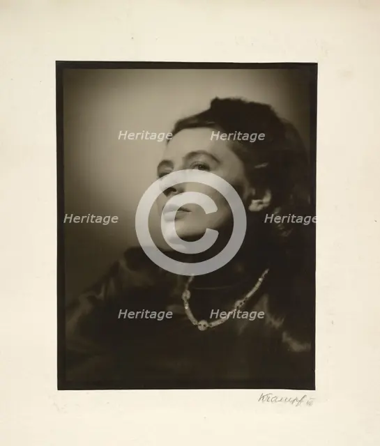 Woman with diamond necklace, 1945-1946. Creator: Gunther Krampf.