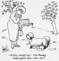 Woman with dog, c1950. Creator: Shirley Markham