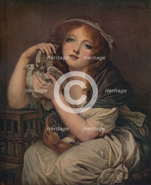 'Woman With Doves', 1799-1800, (c1915). Artist: Jean-Baptiste Greuze.