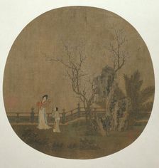 Woman with Female Servant in a Palace Garden, Yuan or early Ming dynasty, late 14th/15th century. Creator: Unknown