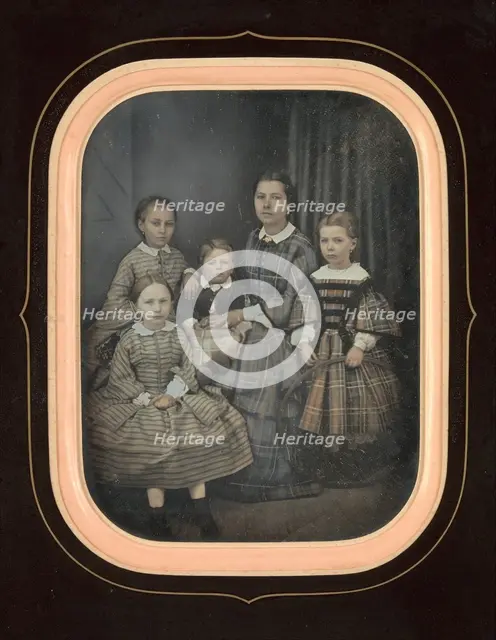 [Woman with Four Children], 1850s. Creator: Alexandre Bertrand.