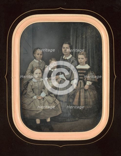 [Woman with Four Children], 1850s. Creator: Alexandre Bertrand.