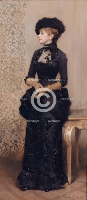 Woman with gloves, called La Parisienne, c1883. Creator: Charles Giron.