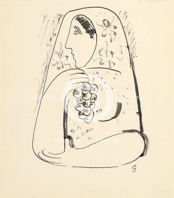 Woman with grapes, 1937-1938. Creator: Mikulas Galanda.