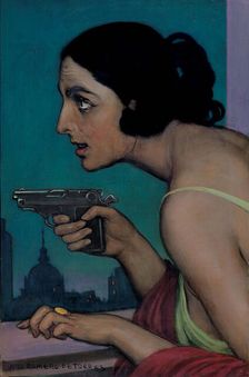 Woman With Gun, 1925. Creator: Romero de Torres, Julio (1874-1930)