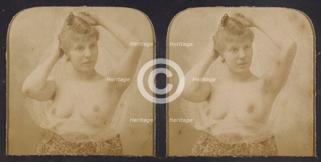 Woman with hands over head, breasts exposed, 1855-1860. Creator: Unknown.
