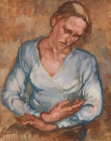 Woman with her arms crossed, undated. (c1920s) Creator: Johanna Kampmann-Freund