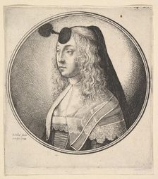 Woman with houpette on forehead turned to left, 1643. Creator: Wenceslaus Hollar