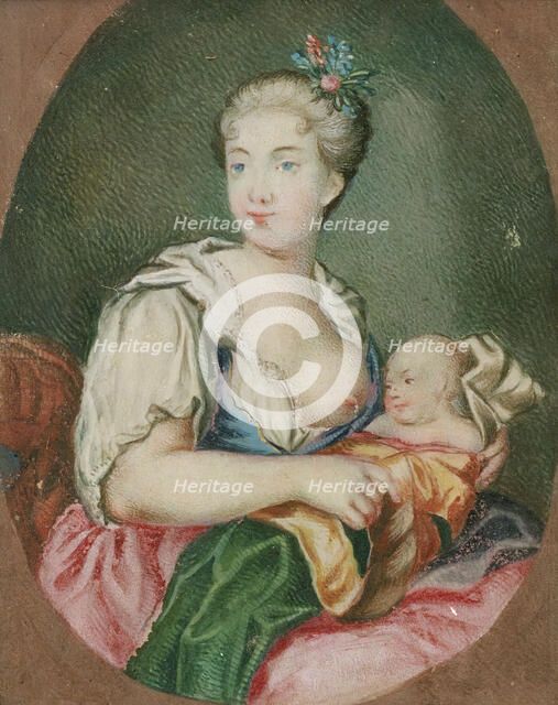 Woman with infant at her breast, c18th century. Creator: Unknown.