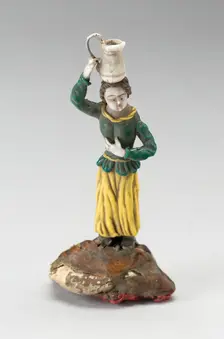 Woman with Jug on Head, France, 19th century. Creator: Verres de Nevers