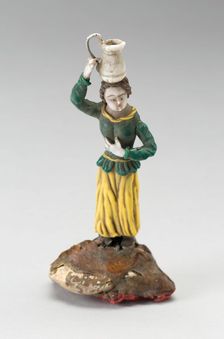 Woman with Jug on Head, France, 19th century. Creator: Verres de Nevers