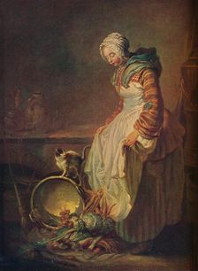 Woman with Kitten 18th century. Artist: Jean-Simeon Chardin