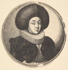 Woman with large circular fur hat and lace ruff, 1645. Creator: Wenceslaus Hollar
