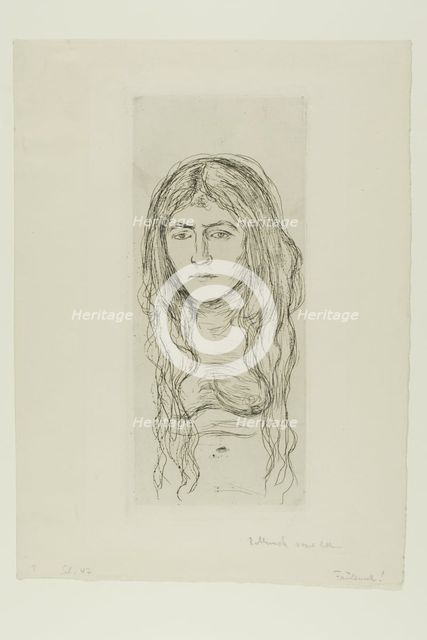 Woman with Long Hair, 1896. Creator: Edvard Munch.