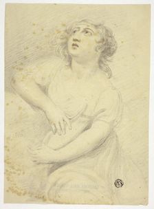 Woman with Lyre, c. 1816. Creator: Samuel de Wilde
