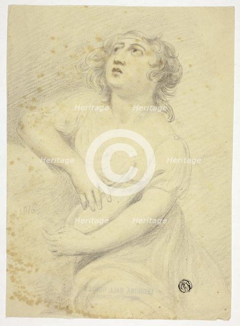 Woman with Lyre, c. 1816. Creator: Samuel de Wilde.