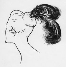 Woman with ostrich feathers, c1950. Creator: Shirley Markham