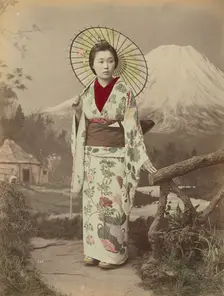 Woman with Parasol, 1880s-1890s. Creator: Kusakabe Kimbei