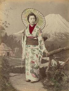 Woman with Parasol, 1880s-1890s. Creator: Kusakabe Kimbei