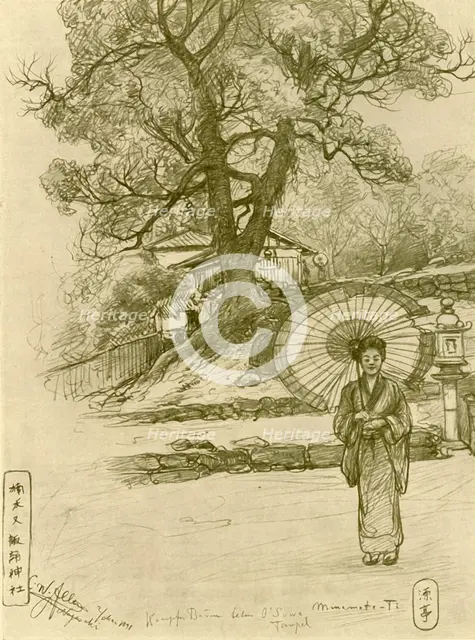 Woman with parasol, Nagasaki, Japan, 1898. Creator: Christian Wilhelm Allers.