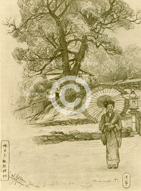 Woman with parasol, Nagasaki, Japan, 1898. Creator: Christian Wilhelm Allers.