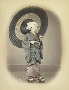 Woman with Parasol, about 1868. Creator: Felice Beato