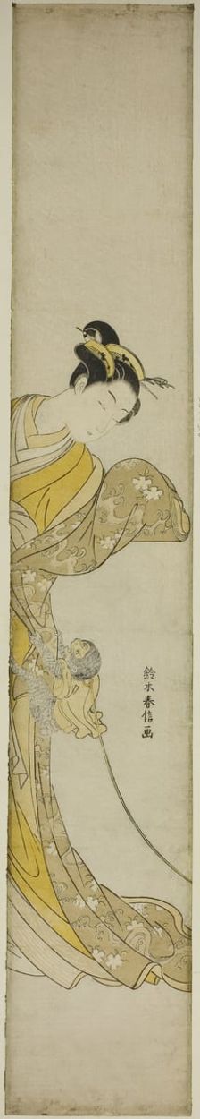 Woman with Pet Monkey, c. 1767/68. Creator: Suzuki Harunobu