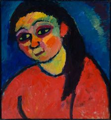 Woman with red blouse, 1911