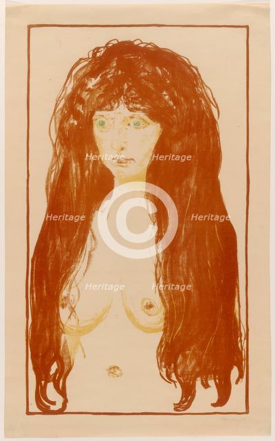 Woman with Red Hair and Green Eyes. The Sin, 1902. Creator: Edvard Munch.