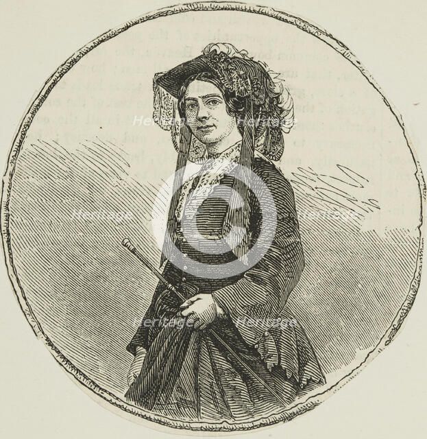 Woman with riding crop, 1865. Creator: Unknown.