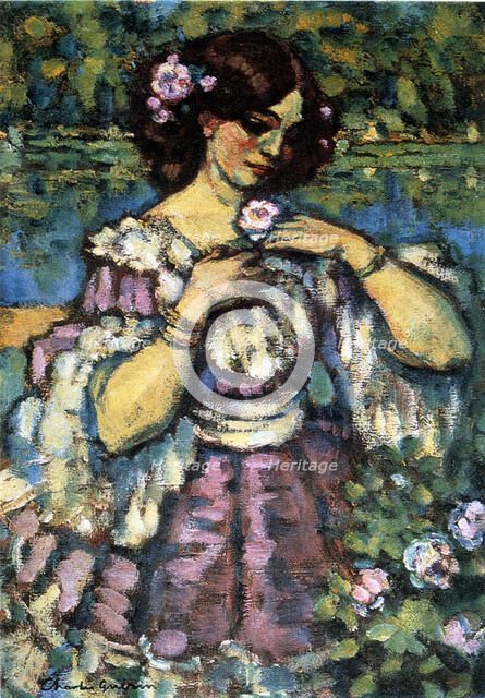 'Woman With Rose', 1901. Artist: Charles Guerin
