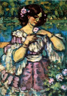 Woman With Rose 1901. Artist: Charles Guerin