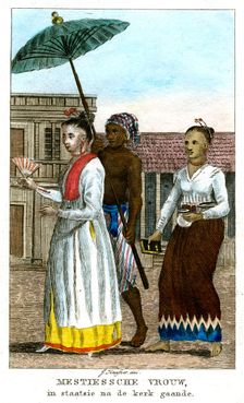 Woman with servants c1808.Artist: J Haafner