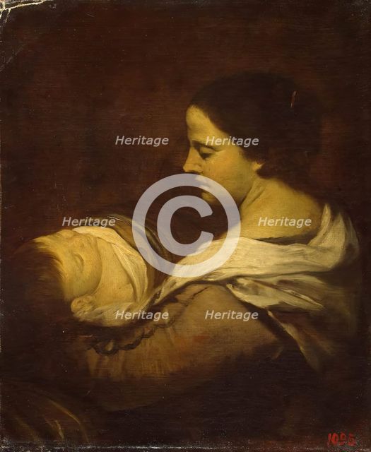 Woman with Sleeping Child, 1660. Creator: Juan Bautista Martínez del Mazo.