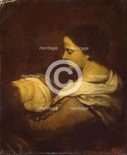 Woman with Sleeping Child , c. 1660. Creator: Martínez del Mazo, Juan Bautista (1605-1667).