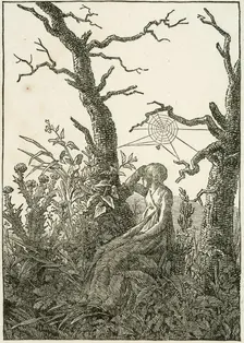 Woman with Spider's Web Between Bare Trees, 1803. Creator: Caspar David Friedrich