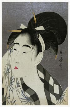 Woman Wiping Sweat 1798. Artist: Kitagawa Utamaro
