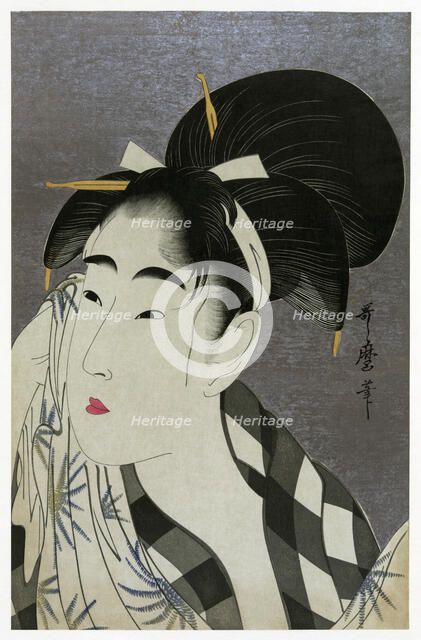 'Woman Wiping Sweat', 1798.  Artist: Kitagawa Utamaro