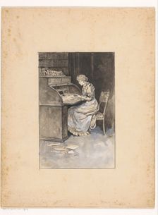 Woman writing, 1870-1937. Creator: Willem Wenckebach