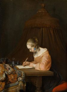 Woman Writing a Letter. Creator: Gerard Terborch II