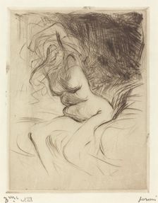 Woman Taking Off Her Chemise, c. 1910. Creator: Jean Louis Forain