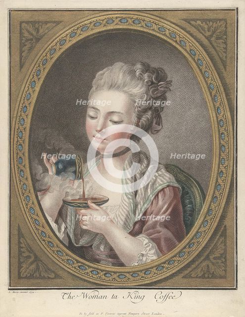 Woman Taking Coffee. Artist: Bonnet, Louis-Marin (1743-1793)