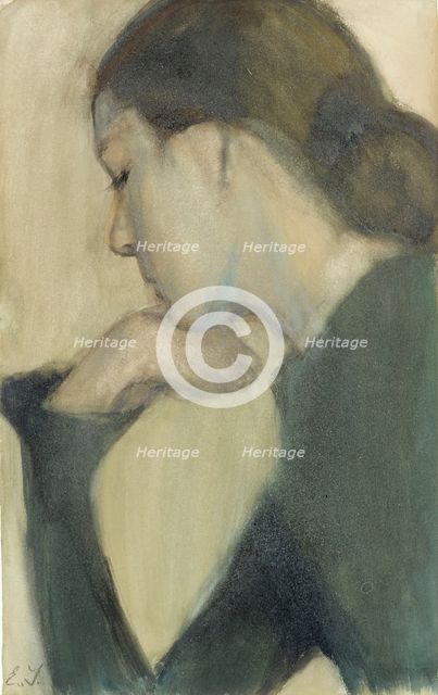 Woman Thinking, 1924. Creator: Einar Ilmoni.