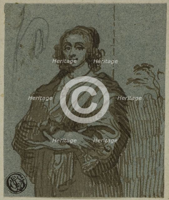 Woman Three-Quarter Length with Crossed Arms, 18th century. Creator: Unknown.