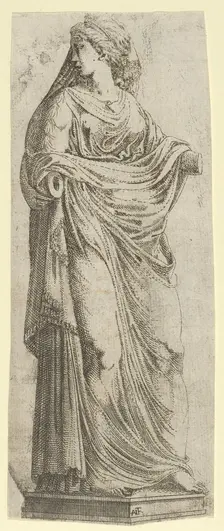Woman Turned to the Right, 1540-45. Creator: Antonio Fantuzzi