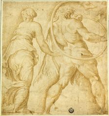 Woman Turning Left; Male Nude Blowing Trumpet, n.d. Creator: Unknown