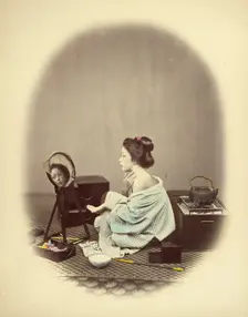 Woman Using Cosmetics, 1866-1867. Creator: Felice Beato