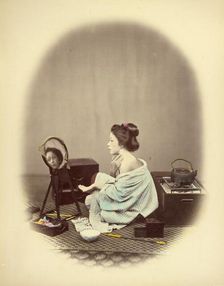 Woman Using Cosmetics, 1866-1867. Creator: Felice Beato