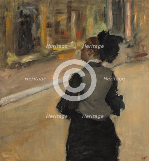 Woman Viewed from Behind (Visit to a Museum), c. 1879-1885. Creator: Edgar Degas.