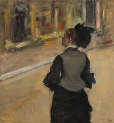 Woman Viewed from Behind (Visit to a Museum), c. 1879-1885. Creator: Edgar Degas